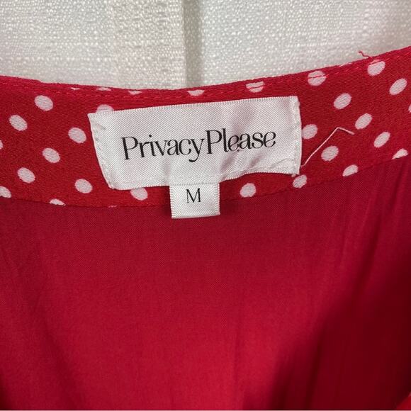 Revolve Privacy Please Giana Red Polka Dot Wrap Mini Dress Sz.M - Picture 8 of 15